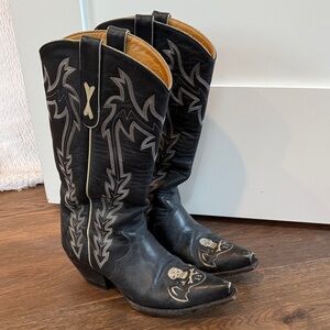 Vintage Black Western Cowboy Boots